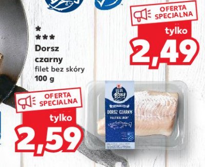 Dorsz czarny filet bez skóry K-classic blue bay promocja