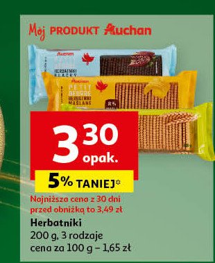 Herbatniki maślane Auchan promocja