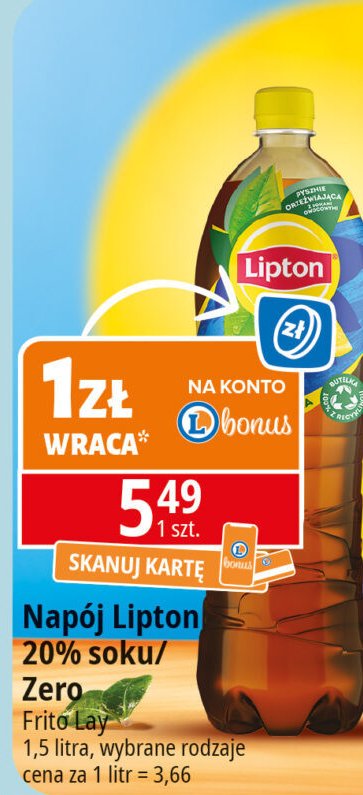 Herbata mrożona lemon zero sugar Lipton ice tea promocja w Leclerc