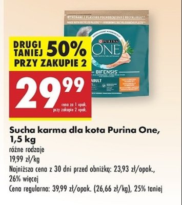 Karma dla kota adult kurczak i pe艂ne ziarna Purina one promocja