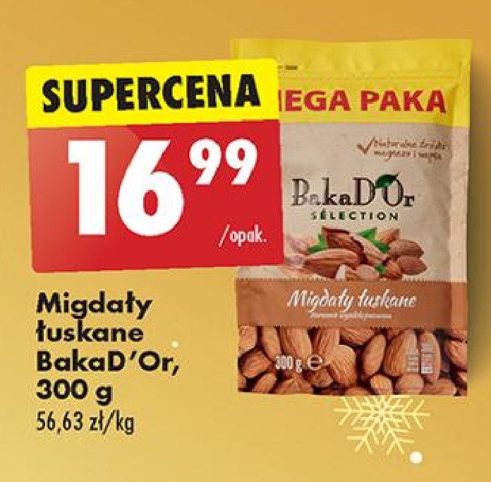 Migdały łuskane Bakad'or promocja w Biedronka