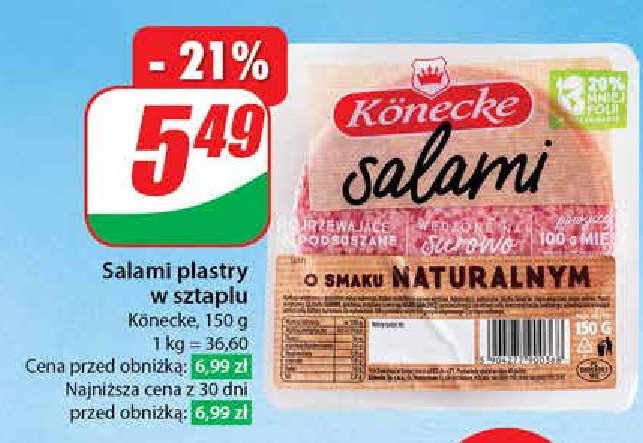 Salami w plastrach Konecke promocja