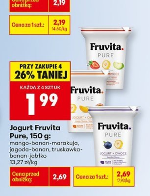 Jogurt Pure: mango-banan-marakuja promocja w Biedronka
