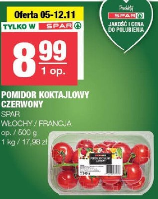 Pomidor koktajlowy czerwony SPAR Włochy / Francja promocja w SPAR