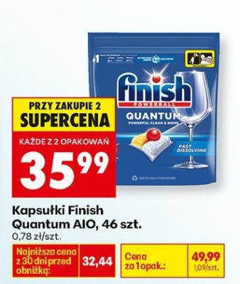 Kapsułki Finish Quantum AIO, 46 szt. promocja w Biedronka