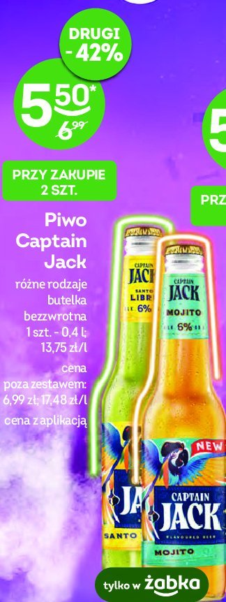 Piwo Captain jack mojito promocja
