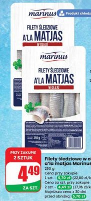 Filety śledziowe w oleju a'la matjas  promocja w Dino