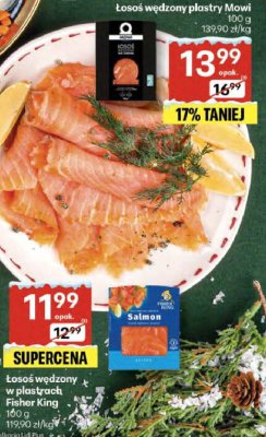 Łosoś wędzony w plastrach Fisher King promocja w Delikatesy Centrum
