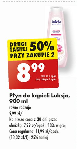 Płyn do kąpieli rose & milk protein Luksja creamy & soft promocja