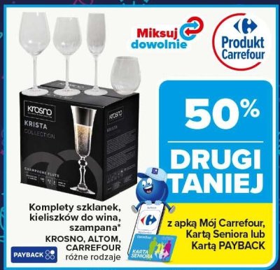 Kieliszki do wina Krosno Krista Collection promocja w Carrefour Market