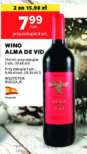 Wino Alma de vid promocja w Stokrotka