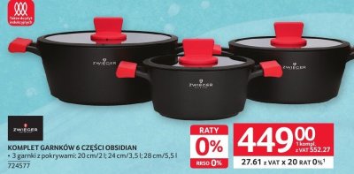 Komplet garnków 6 części Obsidian ZWIEGER promocja w Selgros