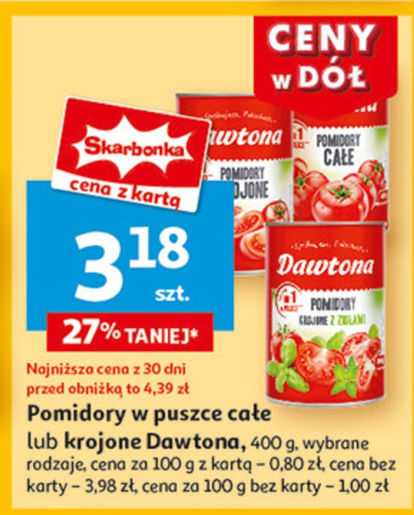 Pomidory krojone Dawtona promocja w Auchan