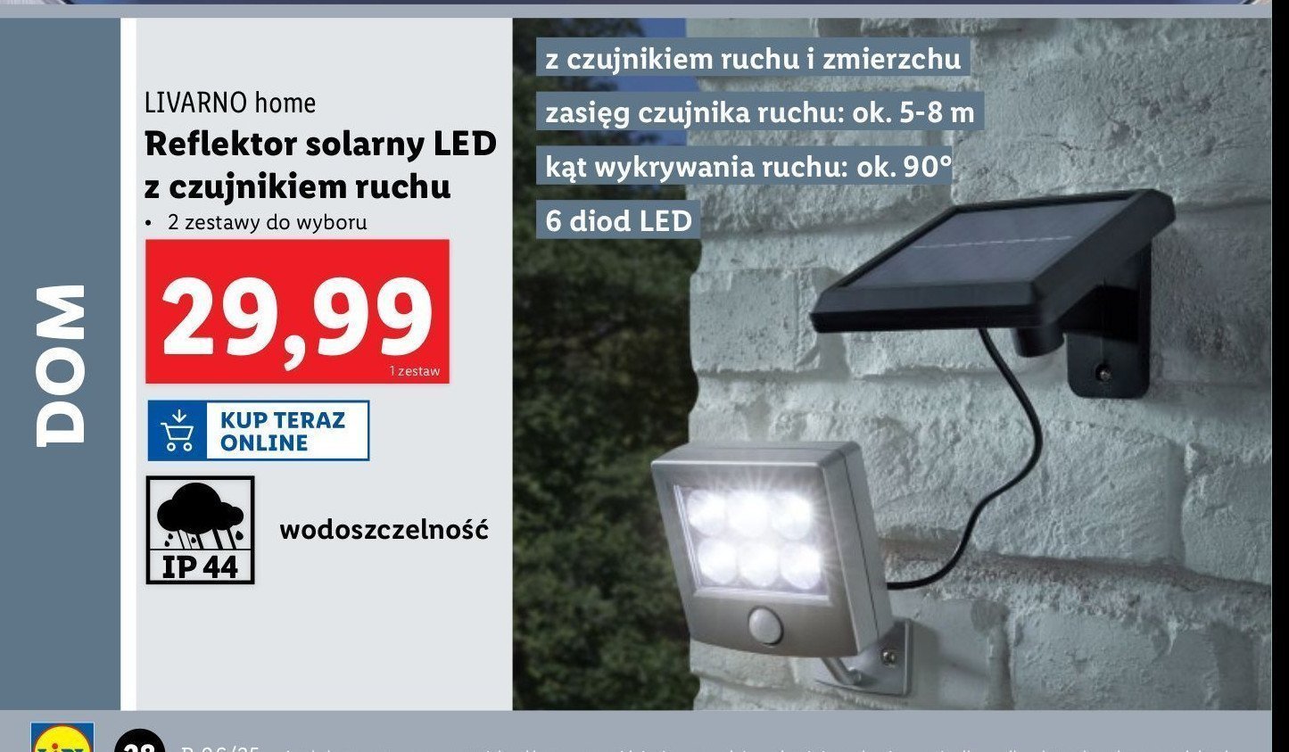 Reflektor solarny led z czujnikiem ruchu promocja