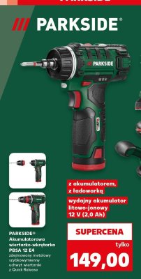 Wiertarko-wkrętarka akumulatorowa PBSA 12 E4 PARKSIDE promocja w Kaufland