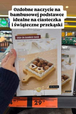 Naczynie na bambusowej podstawce  promocja w Biedronka