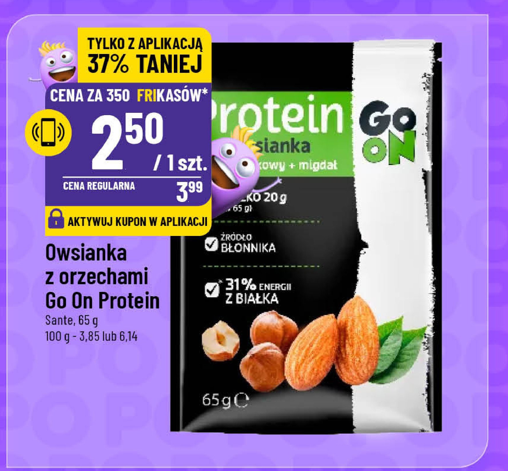 Owsianka orzech laskowy + migdał Sante go on! protein promocja w POLOmarket