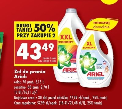 Płyn do prania sensitive Ariel promocja