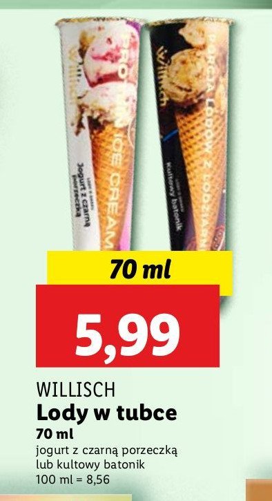 Lody jogurt z czarną porzeczką Willisch promocja w Lidl