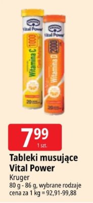 Tabletki musujące Tabletki musujące Vital Power Kroger promocja w Leclerc