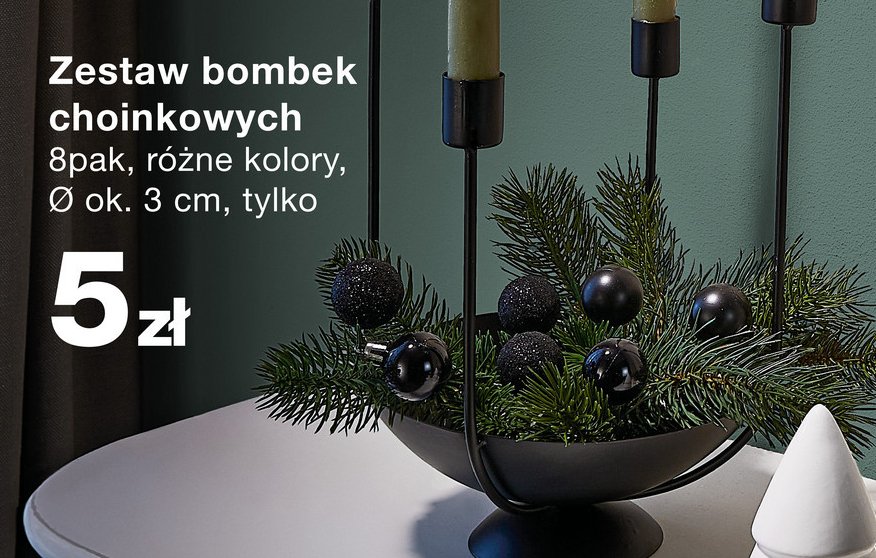 Bombki szklane dekorowane 3 cm promocja