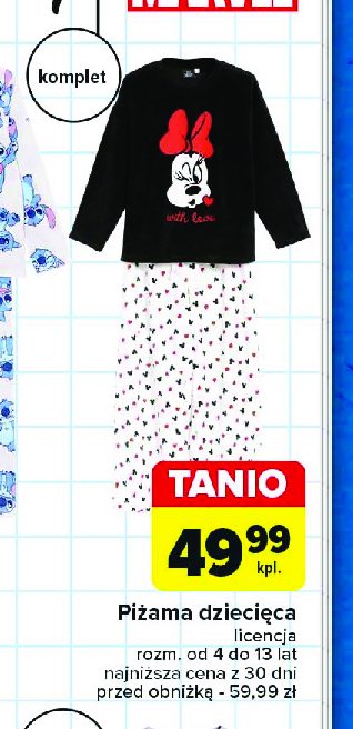 Piżama dziecięca minnie mouse promocja