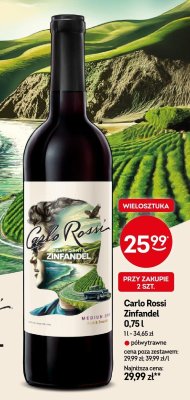 Wino Carlo Rossi Zinfandel California 0,75 l promocja w Żabka