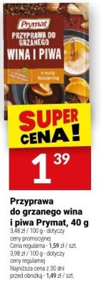 Przyprawa do piernika wina i piwa Prymat, 40 g promocja w Twój Market
