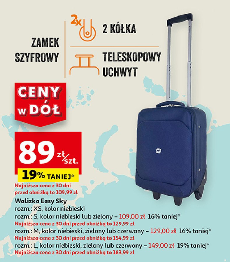 Walizka easy sky l zielony promocja