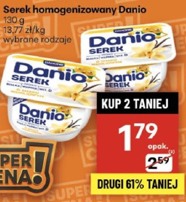 Serek homogenizowany Danio promocja w Delikatesy Centrum