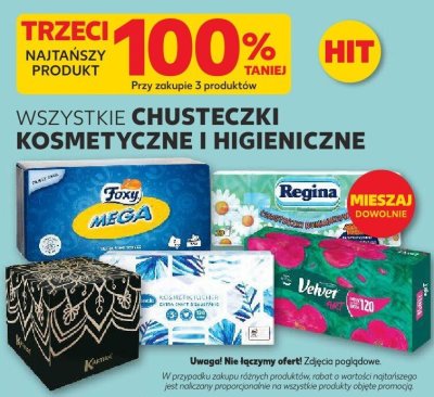 Chusteczki higieniczne -100% trzeci produkt promocja w Kaufland