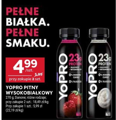 Napój YOPRO pitny wysokobiałkowy Danone promocja w Stokrotka
