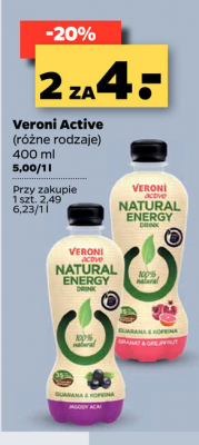 Nap贸j energetyczny jagody acai Veroni active 100% natural energy drink promocja