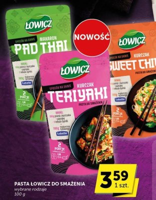Pasta do smażenia Łowicz wybrane rodzaje Pad Thai, Teriyaki, Sweet Chili promocja w Euro Sklep