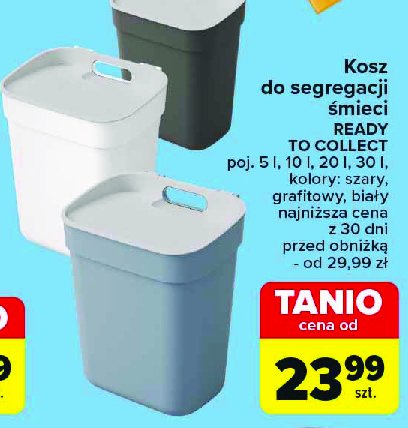 Kosz na śmieci ready to collect 20 l szary promocja