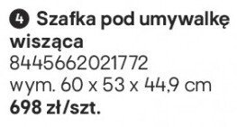 Szafka pod umywalkę wisząca promocja w Castorama