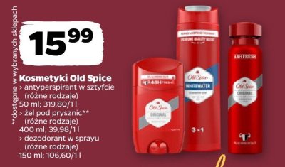 Kosmetyki Old Spice antyperspirant w sztyfcie różne rodzaje promocja w Netto