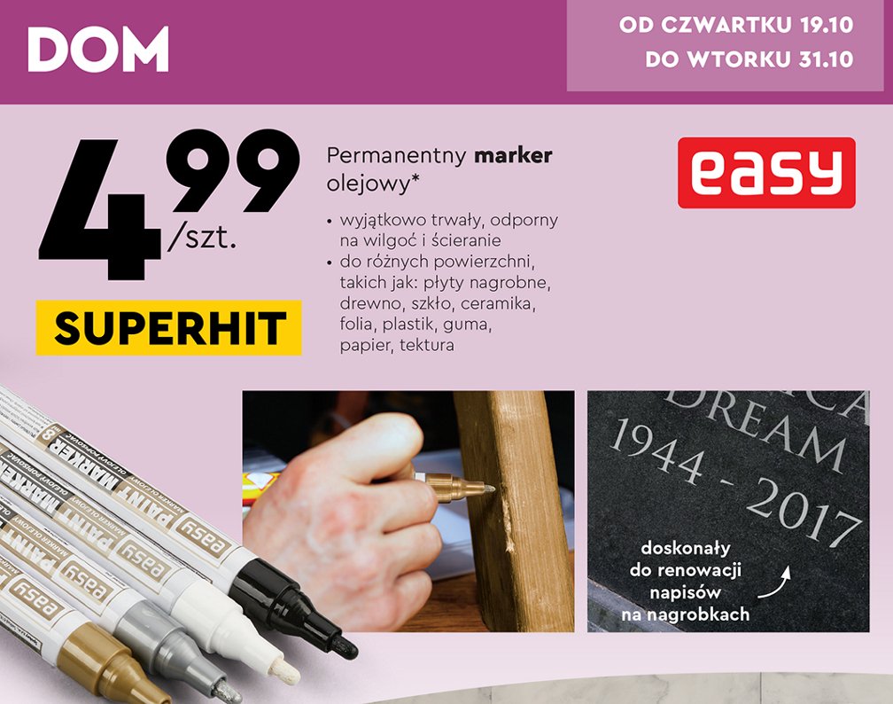 Marker olejowy czarny Easy promocja