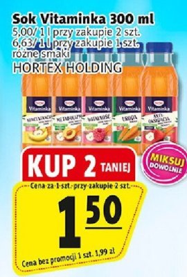Sok Vitaminka Hortex Holding 300 ml różne smaki promocja w Prim Market