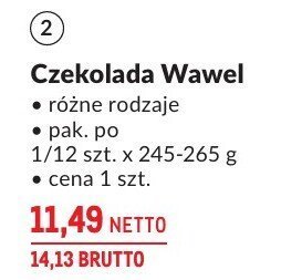 Czekolada Wawel różne rodzaje promocja w Makro