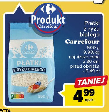 Płatki z ryżu białego Carrefour classic promocja
