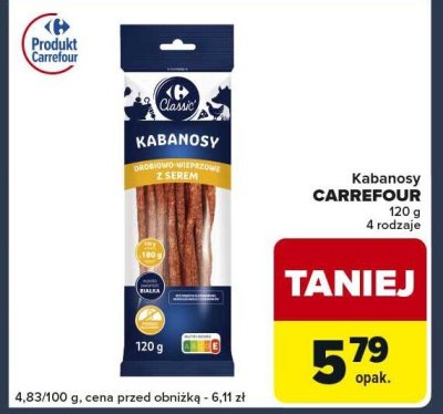 Kabanosy Carrefour Classic promocja w Globi