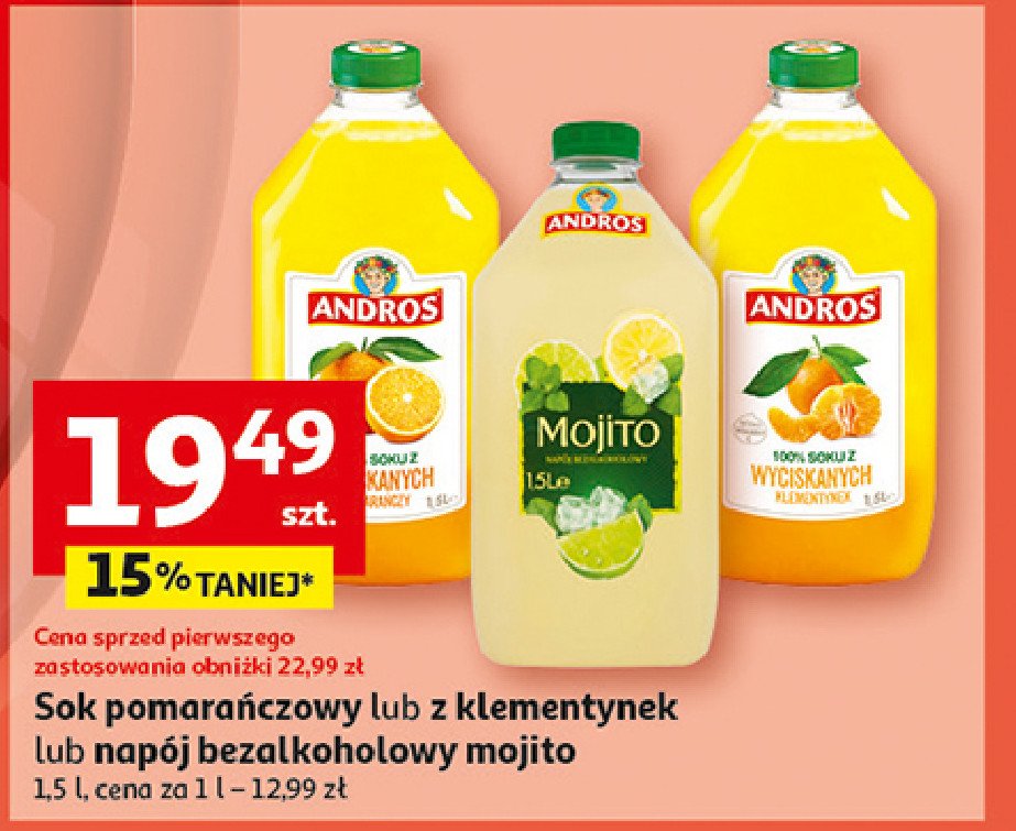 Sok pomarańczowy Andros promocja