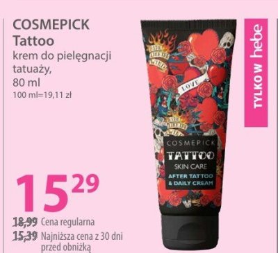 Krem do pielęgnacji tatuaży COSMEPICK Tattoo promocja w Hebe