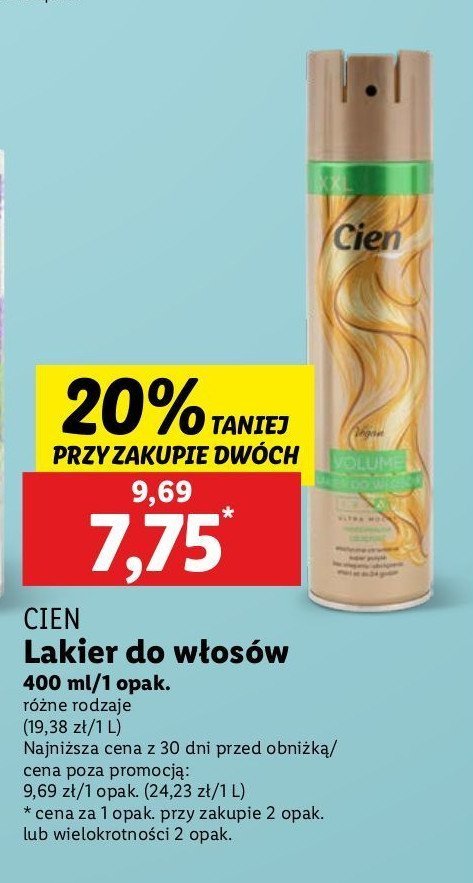 Lakier do włosów Cien volume promocja