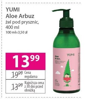 Żel pod prysznic intensywne nawilżanie aloe arbuz Yumi cosmetics promocja