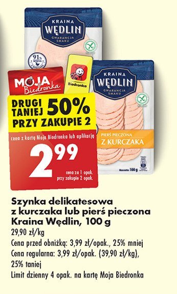 Szynka delikatesowa z kurczaka Kraina wędlin promocja