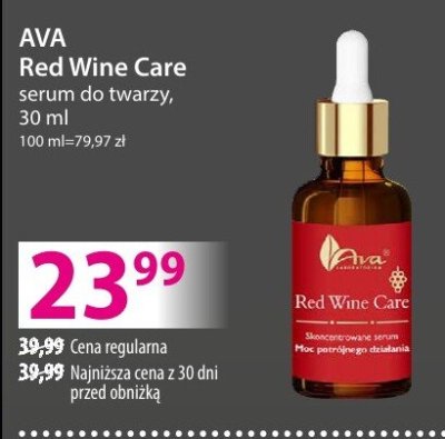 Serum do twarzy AVA Red Wine Care 30 ml promocja w Hebe