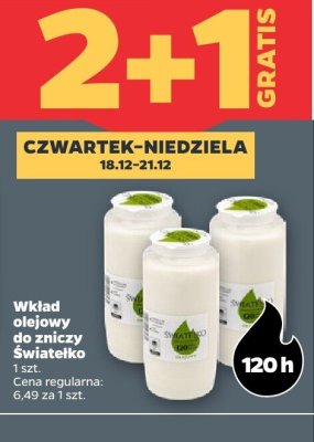 Wkład olejowy do zniczy 2+1 GRATIS promocja w Netto
