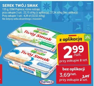 Serek twój smak OSM Piątnica, różne rodzaje promocja w Stokrotka